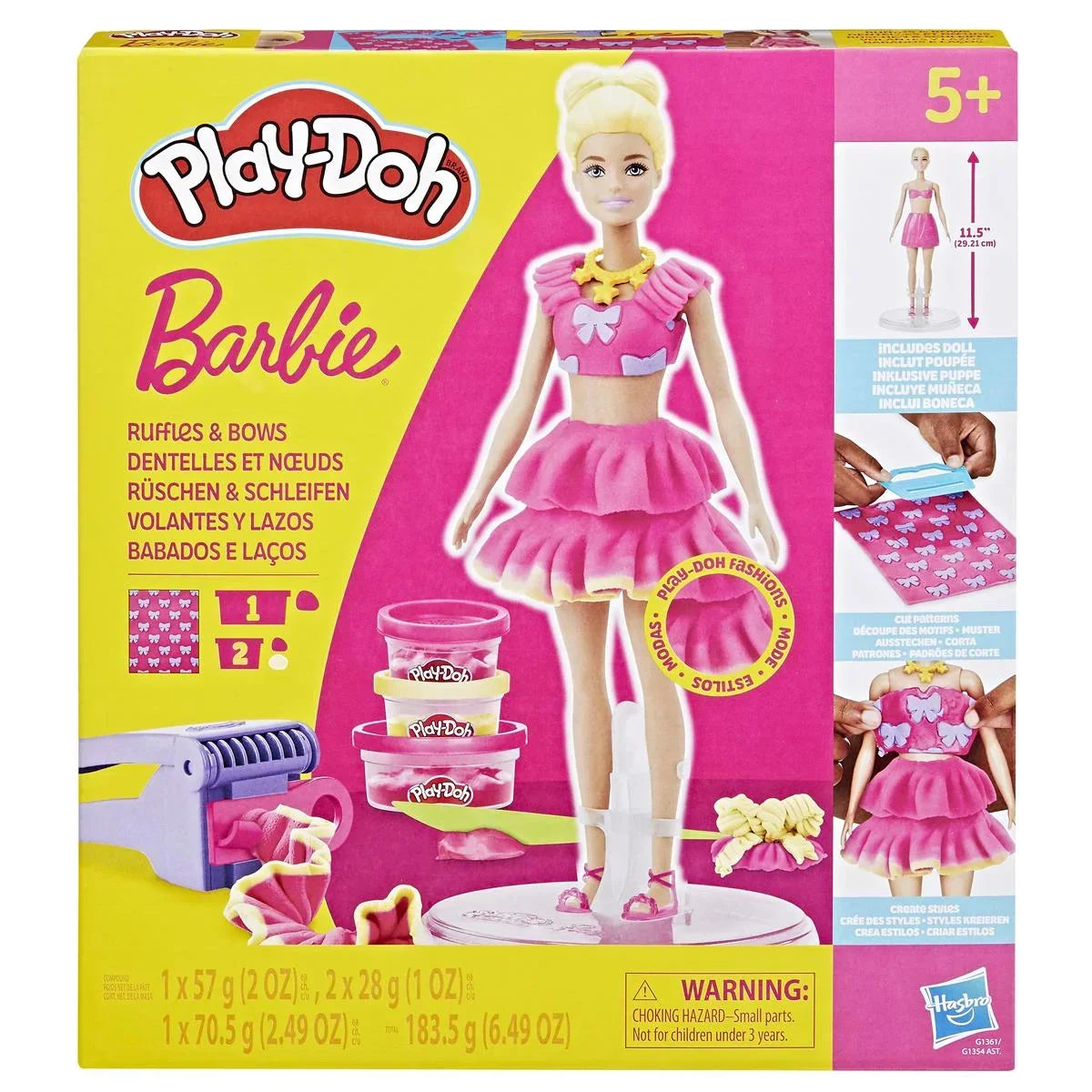Goldenrod Play-Doh Barbie Ruffles and Bows Doll Set Kids Clay, Dough & Modelling