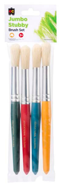 White Smoke EC Jumbo Round Stubby Brush, Set 4 Kids Paints