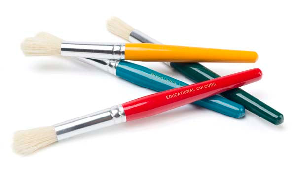 White Smoke EC Jumbo Round Stubby Brush, Set 4 Kids Paints