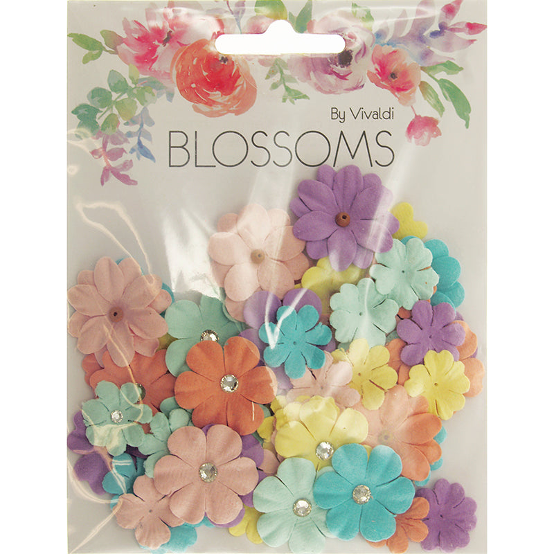 Gray Spring Blend Pastel Flowers, 60Pcs Flowers