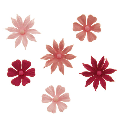 White Smoke Valerie Pink Ripple Flower 32Pcs Craft Basics