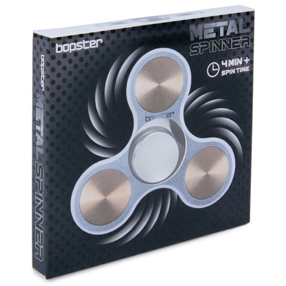 White Smoke Bopster Metal Fidget Spinner Silver Fidget Toys