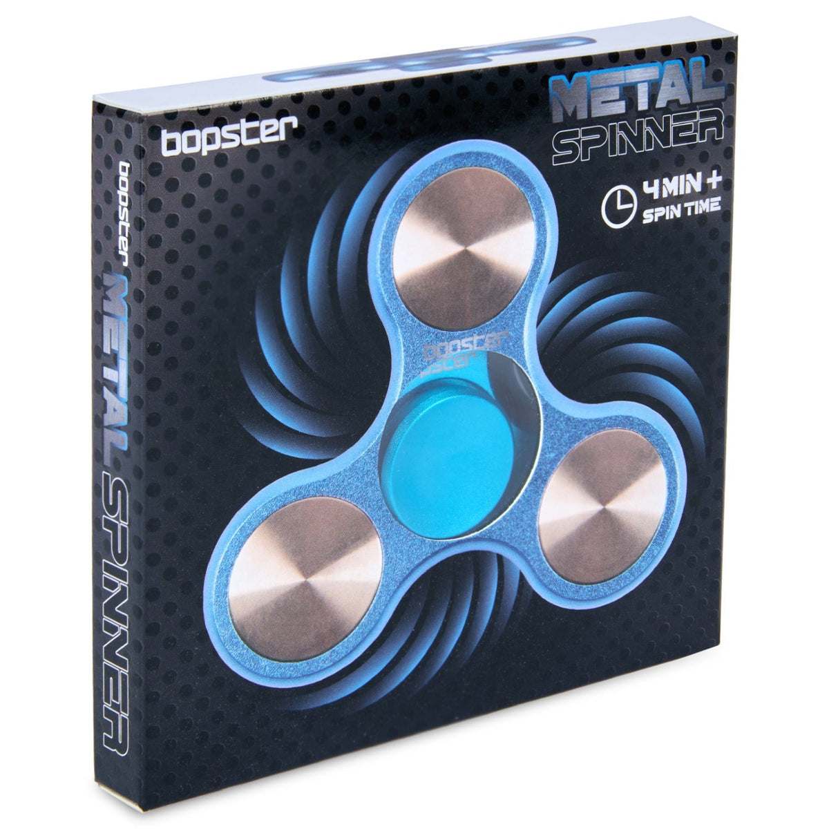 White Smoke Bopster Metal Fidget Spinner Blue Fidget Toys