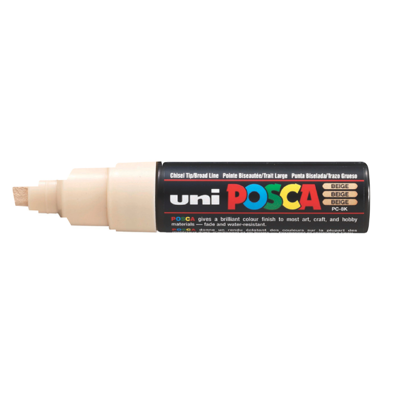 White Smoke Posca PC 8K Bold Chisel Tip Paint Marker, Beige Paint Markers
