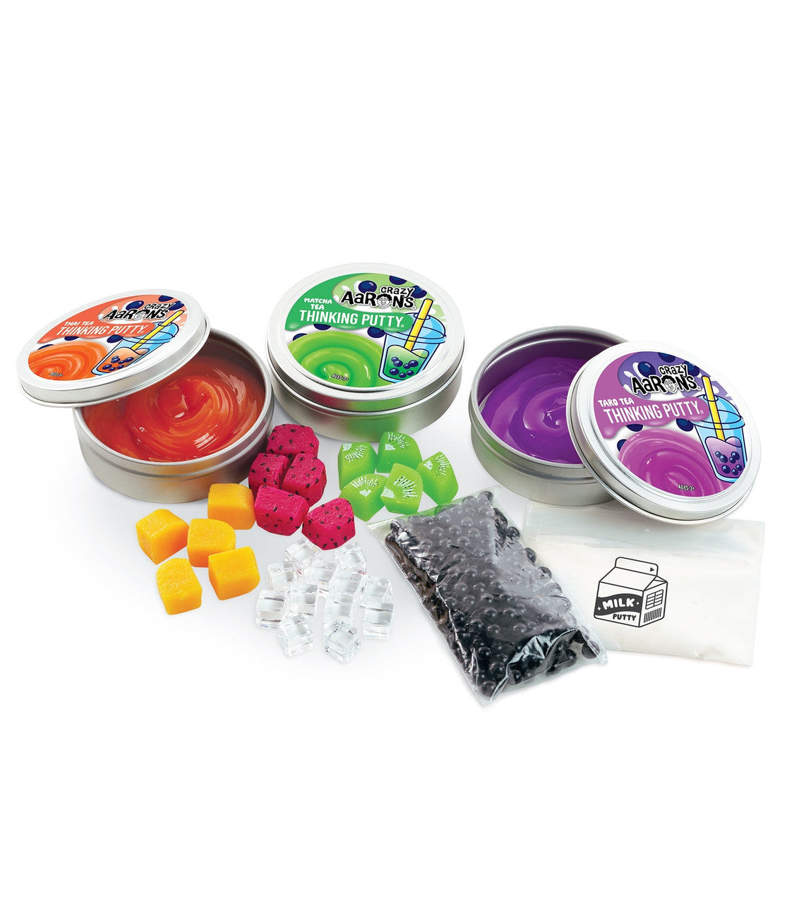 White Smoke Crazy Arons Boba Thinking Putty Kit Squishy & Squeeze