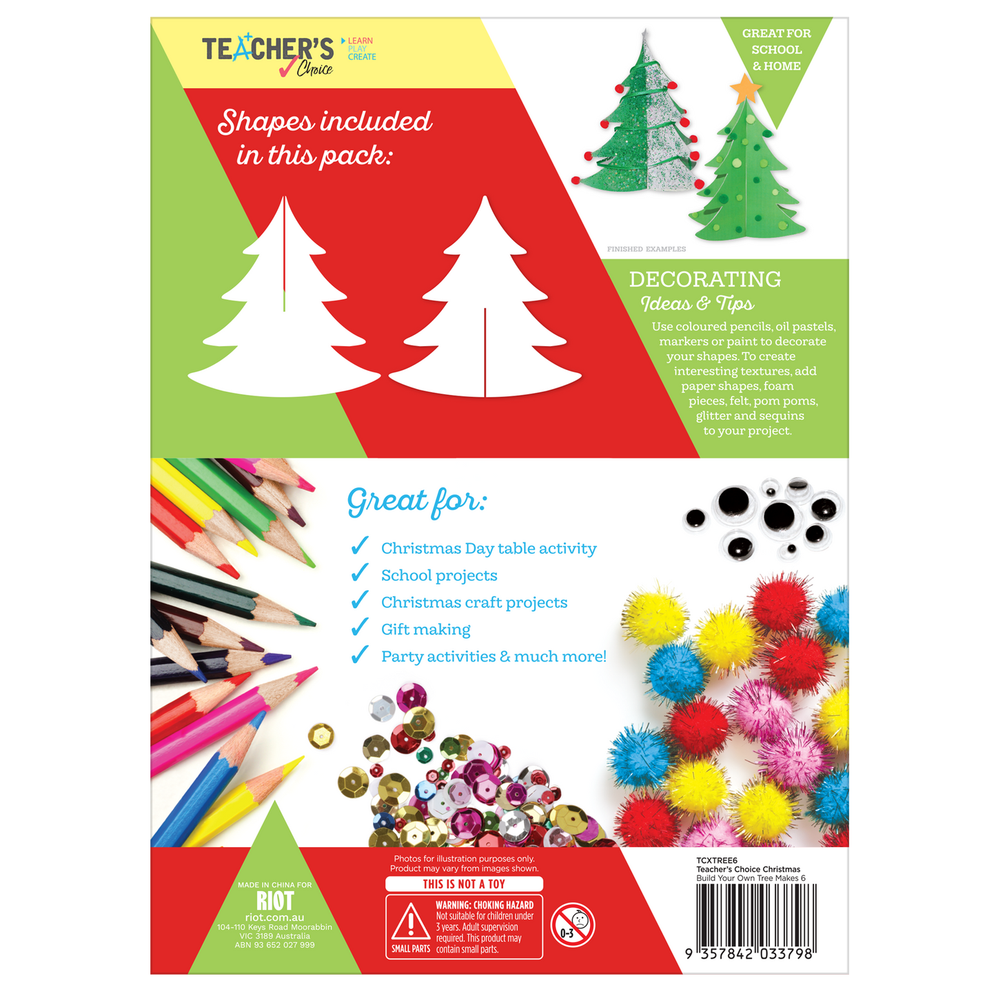 Firebrick Teacher's Choice Build Your Own Christmas Trees Makes 6 Christmas