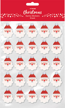 Lavender XMAS Santa Stickers, 25Pk Xmas