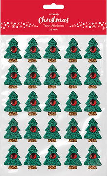Lavender XMAS Tree Stickers, 25Pk Xmas