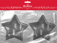 Gray XMAS Star shaped Fillable Bauble, 2pk Xmas