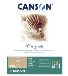 White Smoke Canson CA Grain 250 Pad A4 Yellow Ochre 30SH Pads