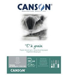 White Smoke Canson CA Grain 250 Pad A4 Grey 30SH Pads