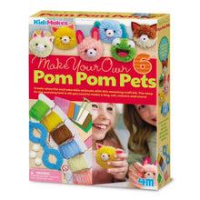 Kidspom pom pets craft kit box with 6 animal designs and yarn accessories