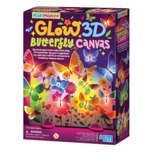 Glow 3D butterfly canvas craft kit box with multicolor butterfly artwork
