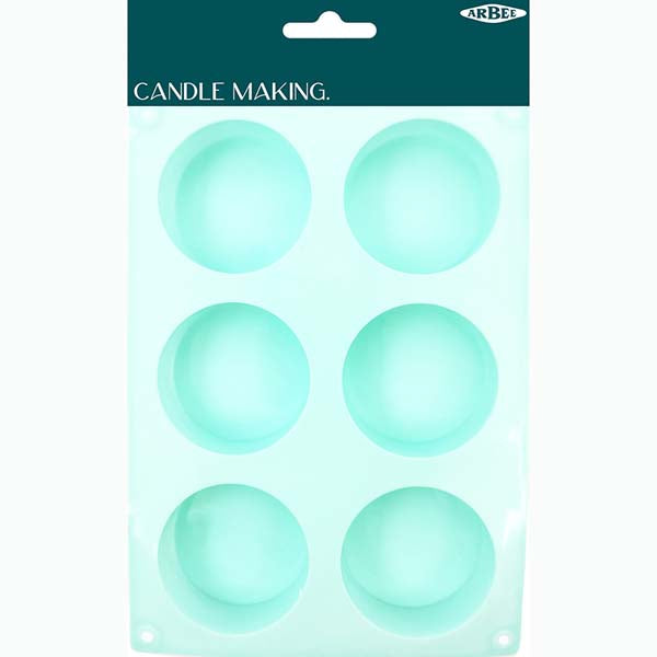Light Cyan Silicone Candle Mould, Round, 1pcs Modelling and Casting Supplies
