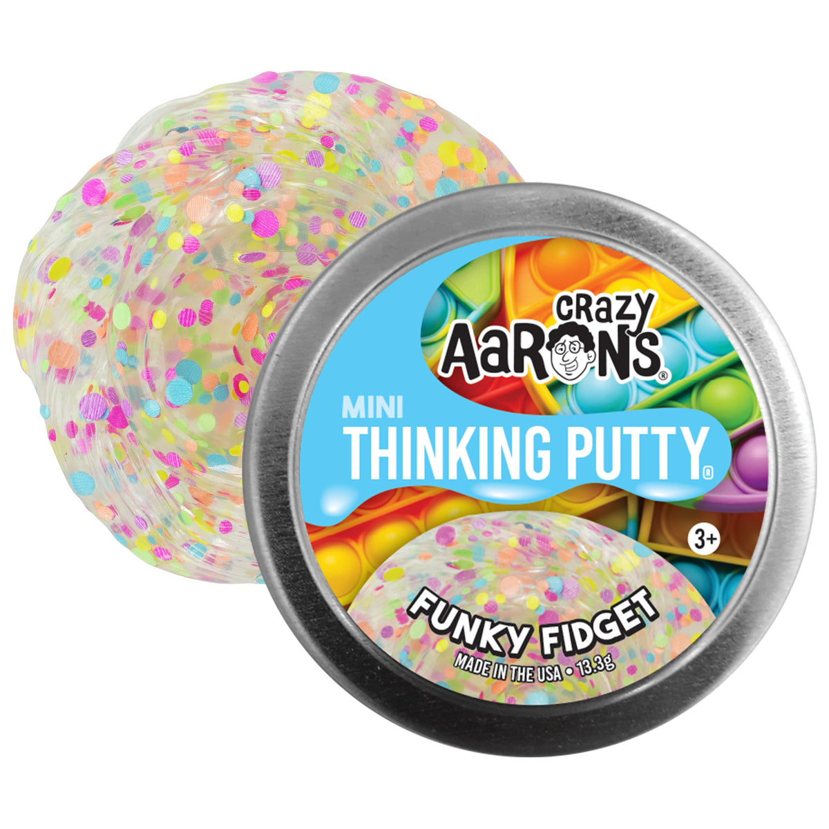 White Smoke Crazy Arons 2in Mini Trends Tins Funky Fidget Squishy & Squeeze