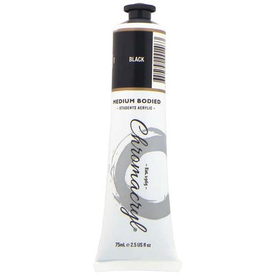White Smoke Chromacryl Students Acrylic Paint, 75ml Black Acrylic Paints