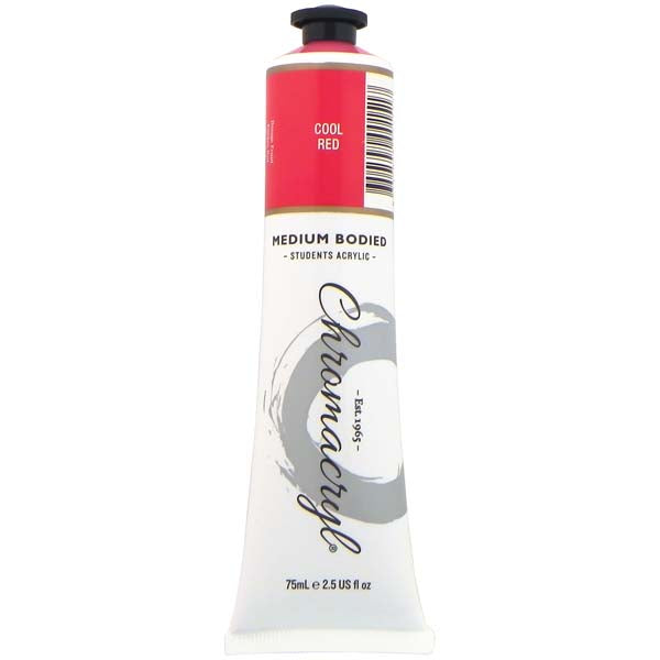 White Smoke Chromacryl Students Acrylic Paint, 75ml Cool Red Acrylic Paints