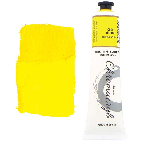White Smoke Chromacryl Students Acrylic Paint, 75ml Cool Yellow Acrylic Paints