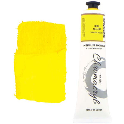 White Smoke Chromacryl Students Acrylic Paint, 75ml Cool Yellow Acrylic Paints