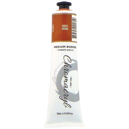 White Smoke Chromacryl Students Acrylic Paint, 75ml Gold Oxide Acrylic Paints