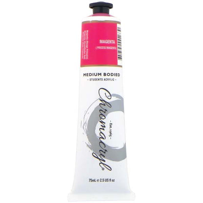 White Smoke Chromacryl Students Acrylic Paint, 75ml Magenta Acrylic Paints