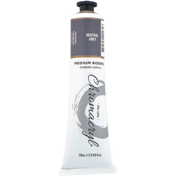 White Smoke Chromacryl Students Acrylic Paint, 75ml Neutral Grey Acrylic Paints