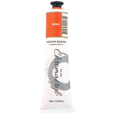 White Smoke Chromacryl Students Acrylic Paint, 75ml Orange Acrylic Paints