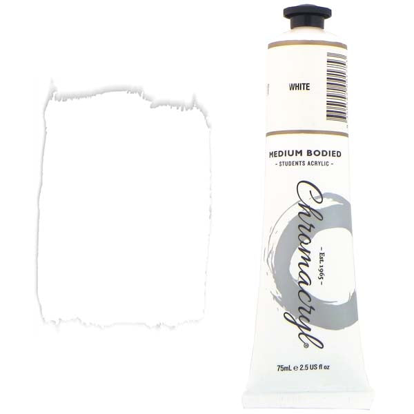 White Smoke Chromacryl Students Acrylic Paint, 75ml White Acrylic Paints