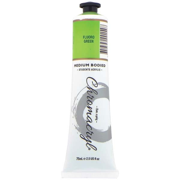 White Smoke Chromacryl Students Acrylic Paint, 75ml Fluoro Green Acrylic Paints