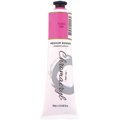 White Smoke Chromacryl Students Acrylic Paint, 75ml Fluoro Pink Acrylic Paints