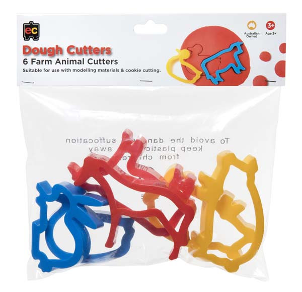 White Smoke EC Dough Farm Animal Cutters, Set 6 Kids Activities