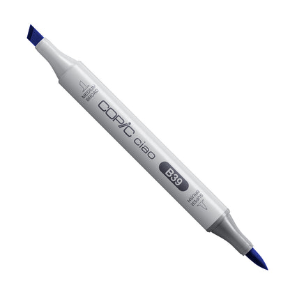 White Smoke Copic Ciao B39-Prussian Blue Drawing