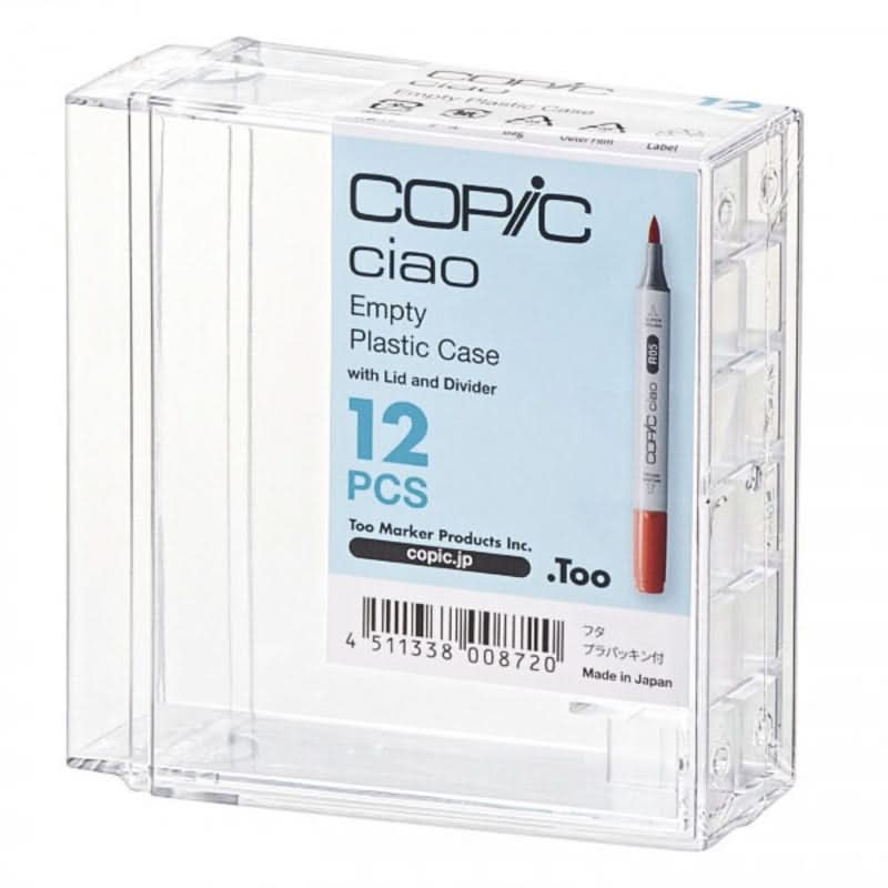 White Smoke Copic Ciao set of 6 Brights and 6 Pastels + Bonus Acrylic Case Pens & Markers