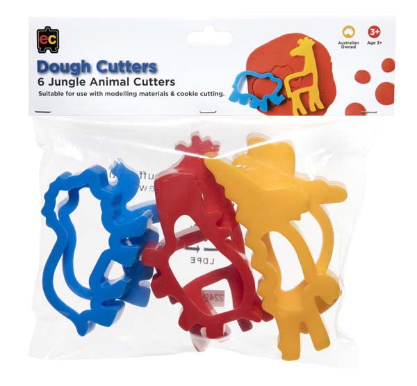 White Smoke EC Dough Jungle Animal Cutters, Set 6 Kids Activities