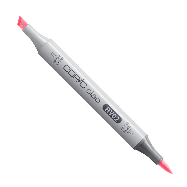 White Smoke Copic Ciao Dual Nib Alcohol Marker, RV02 Sugared Almond Pink Pens and markers