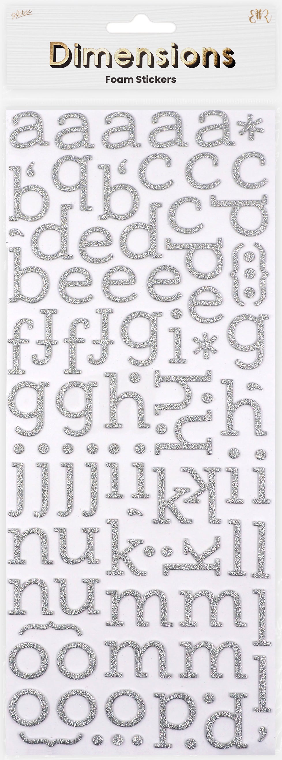 Lavender Foam Glitter Alpha Sans Serif Stickers Paper Craft