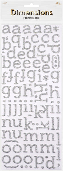 Lavender Foam Glitter Alpha Sans Serif Stickers Paper Craft