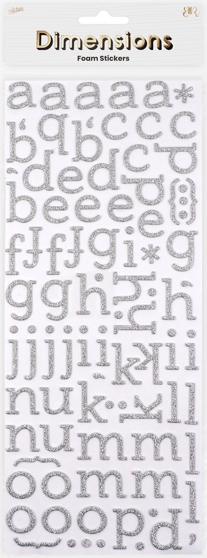 Lavender Foam Glitter Alpha Sans Serif Stickers Paper Craft