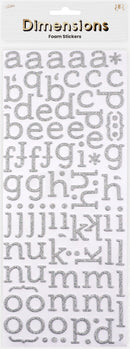 Lavender Foam Glitter Alpha Sans Serif Stickers Paper Craft
