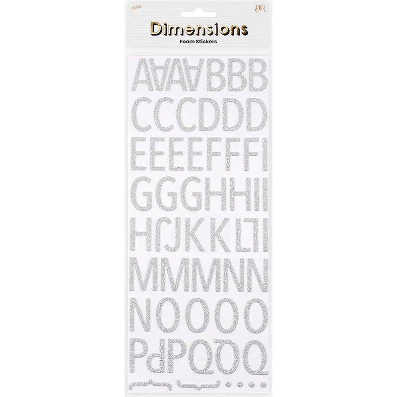 Lavender Dimensions Foam Glitter Alphabet Serif Stickers Paper Craft