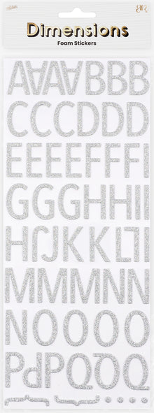 Lavender Dimensions Foam Glitter Alphabet Serif Stickers Paper Craft