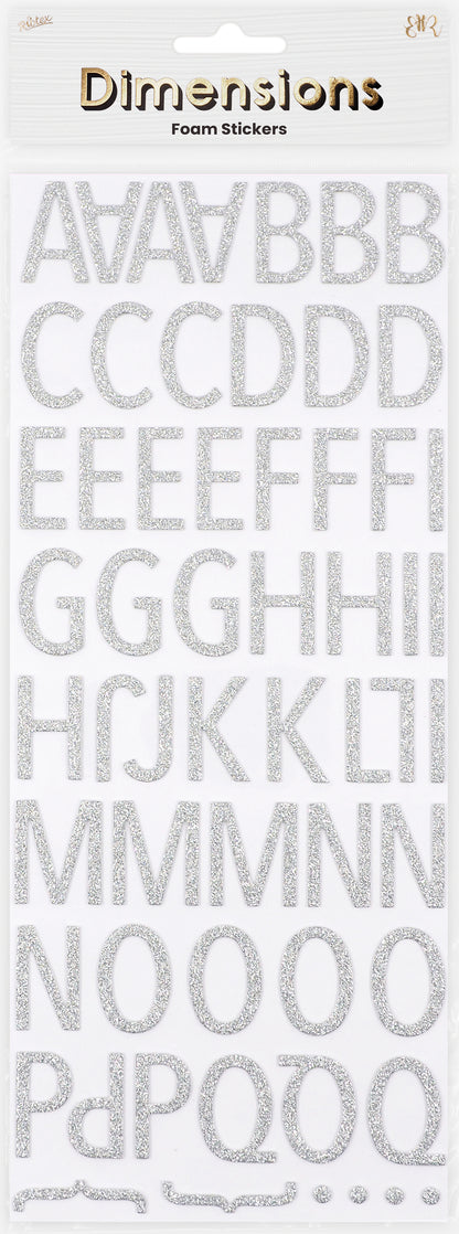 Lavender Dimensions Foam Glitter Alphabet Serif Stickers Paper Craft