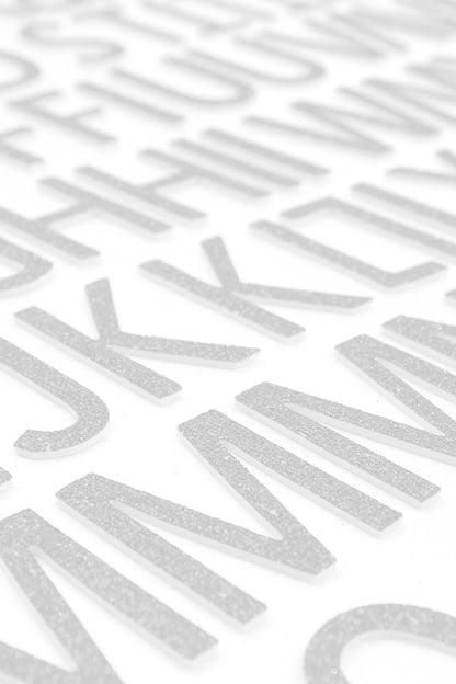 White Smoke Dimensions Foam Glitter Alphabet Serif Stickers Paper Craft