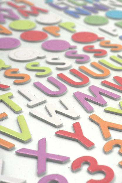 White Smoke Dimensions  Mini Foam Alpha Stickers Paper Craft