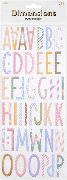 Lavender Dimensions  Puffy Alpha Floral Stickers Paper Craft