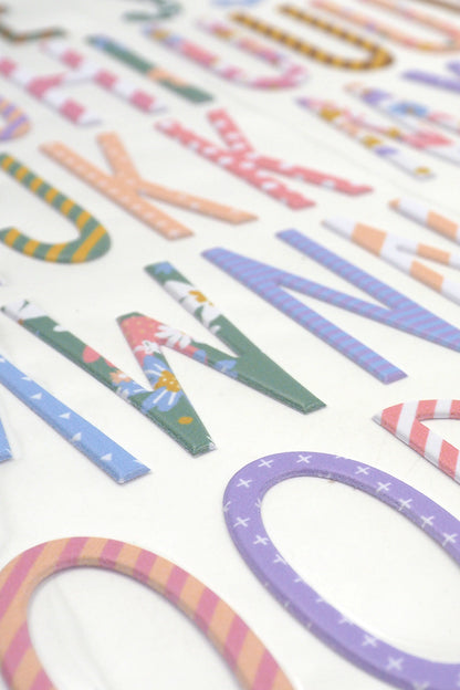 White Smoke Dimensions  Puffy Alpha Floral Stickers Paper Craft
