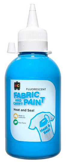 White Smoke EC Fabric Paint 250mL Fluorescent Blue Kids Paints