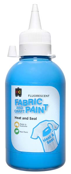 White Smoke EC Fabric Paint 250mL Fluorescent Blue Kids Paints