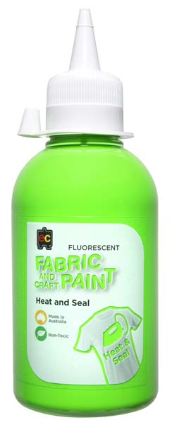 White Smoke EC Fabric Paint 250mL Fluorescent Green Kids Paints