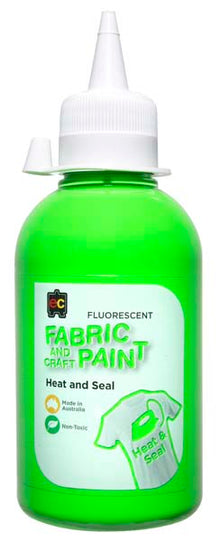 White Smoke EC Fabric Paint 250mL Fluorescent Green Kids Paints